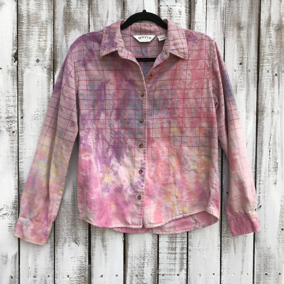 Distressed Custom bleached Flannel Shirts OOAK - Picture 1 of 8